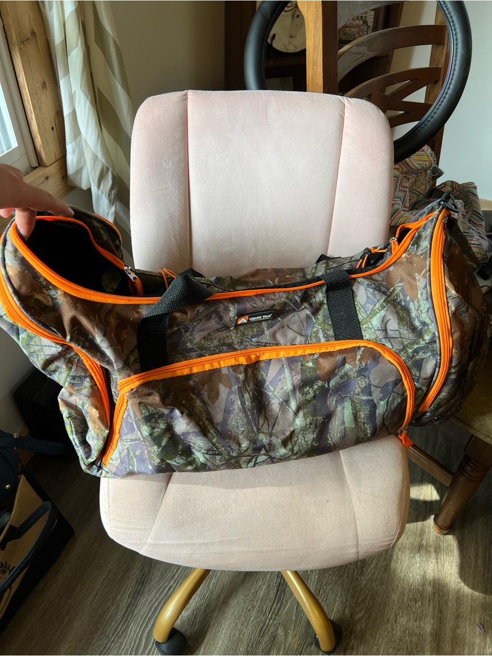 Ozark Trail Realtree Camo Duffel with Bright Orange Trim